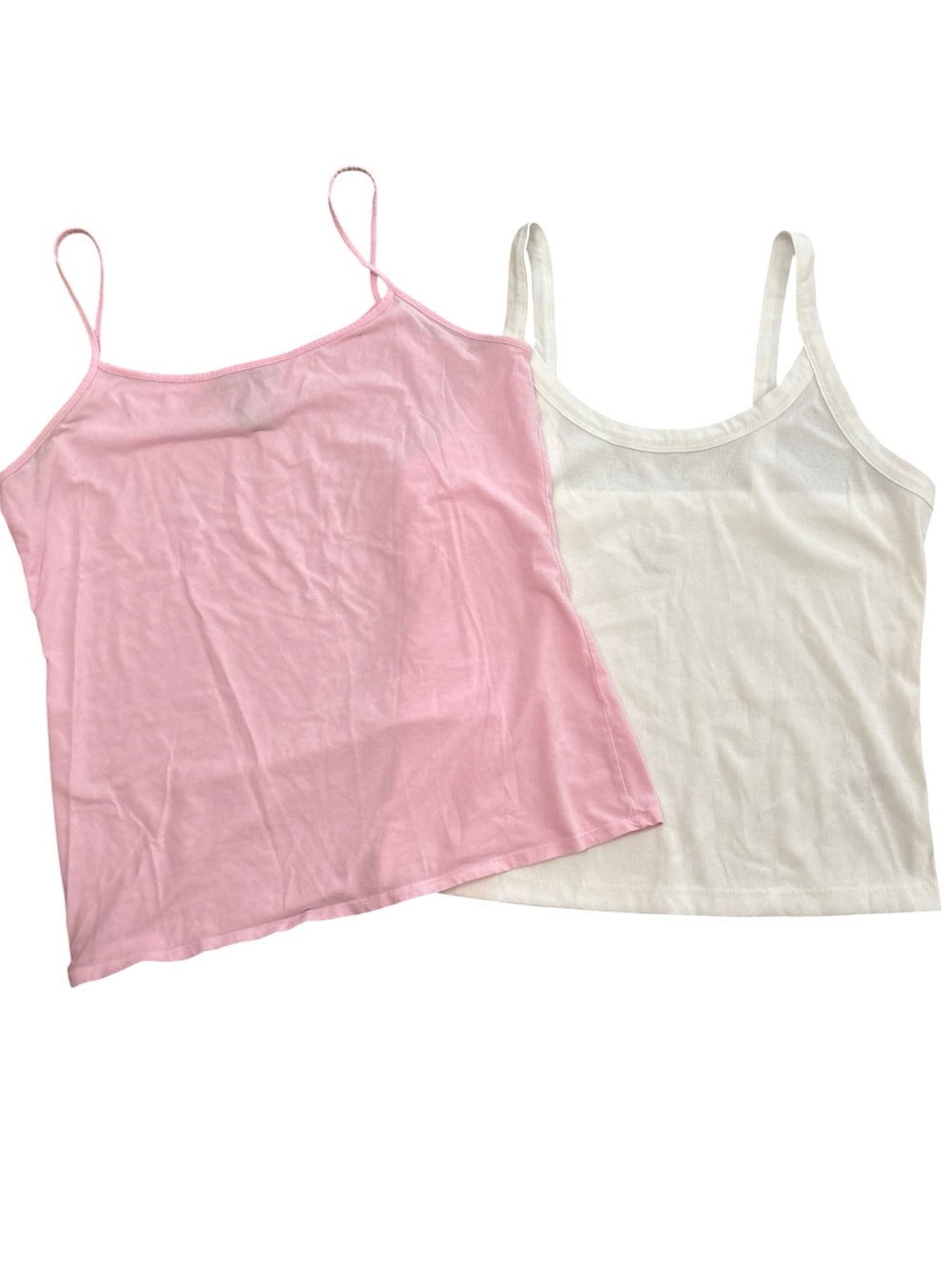 🌸. Women’s Pink & White Spaghetti Strap Tank Tops